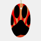 Radiant Dog Paw Print Keramik Ornament (Rechts)