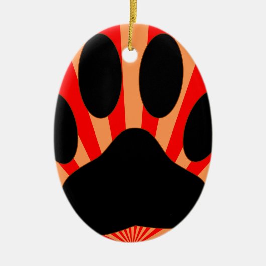 Radiant Dog Paw Print Keramik Ornament (Vorne)