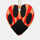 Radiant Dog Paw Print Keramik Ornament (Links)