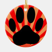 Radiant Dog Paw Print Keramikornament (Vorne)