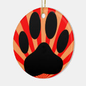 Radiant Dog Paw Print Keramikornament (Links)