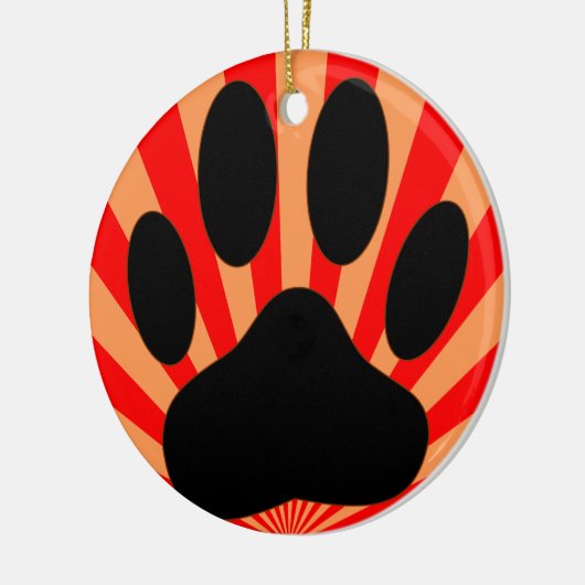 Radiant Dog Paw Print Keramikornament (Links)