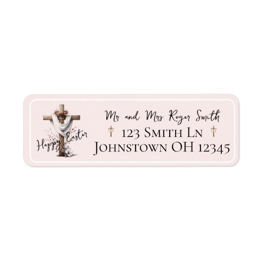 Radiant Easter Cross Return Address Label (Vorne)
