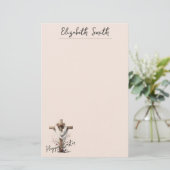 Radiant Easter Cross with Floral Accents Briefpapier (Stehend Vorderseite)