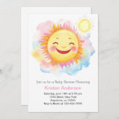 Radiant ein wenig Ray der Sonnenschein-Mädchen-Dus Einladung (Vorne/Hinten)