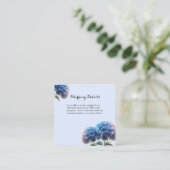 Radiant Elegance Blue Hydrangea Wedding Begleitkarte (Stehend Vorderseite)