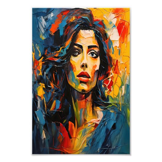 Radiant Expressionist Portrait Art Fotodruck (Vorne)
