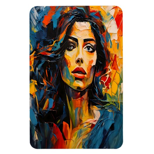 Radiant Expressionist Portrait Art Magnet (Vertikal)