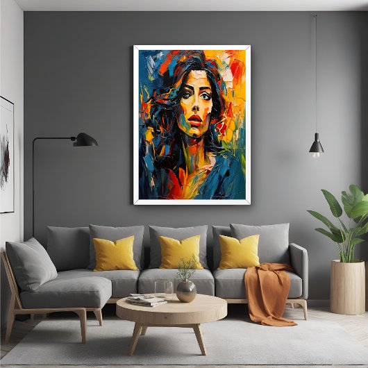 Radiant Expressionist Portrait Art Poster