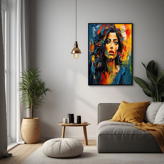 Radiant Expressionist Portrait Art Poster