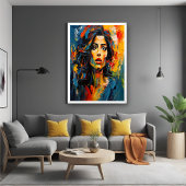 Radiant Expressionist Portrait Art Poster