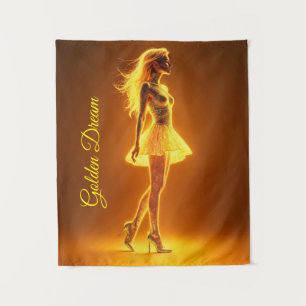 Radiant Fantasy Modell leuchtend goldenes Glühen Wandteppich