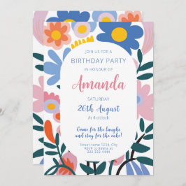 Radiant Floral Joy Birthday Einladung