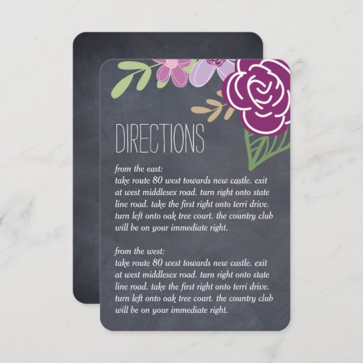 Radiant Florals Wedding Directors Cards Begleitkarte (Vorne/Hinten)