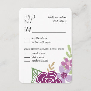 Radiant Florals Wedding Response / RSVP Cards Karte