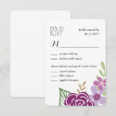 Radiant Florals Wedding Response / RSVP Cards Karte (Vorne/Hinten)