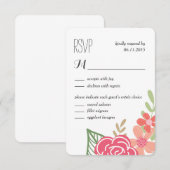 Radiant Florals Wedding Response / RSVP Cards Karte (Vorne/Hinten)