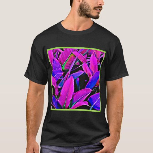 Radiant Foliage Elegance Muster T-Shirt (Vorderseite)