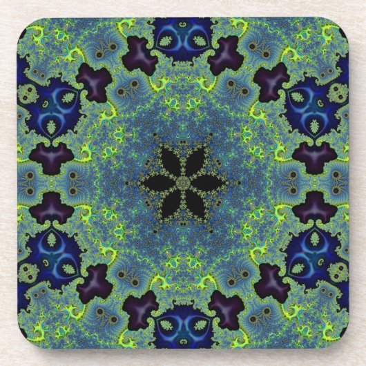 Radiant Fractal Symphony Getränkeuntersetzer (Vorderseite)