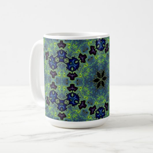 Radiant Fractal Symphony Kaffeetasse (Vorderseite Links)
