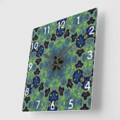 Radiant Fractal Symphony Quadratische Wanduhr (Winkel)