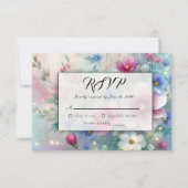 Radiant funkelnde Frühlingsblüten RSVP Karte (Vorderseite)