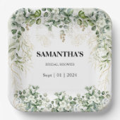 Radiant Garden: goldberührtes Brautparty Pappteller (Vorderseite)