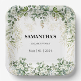 Radiant Garden: goldberührtes Brautparty Pappteller