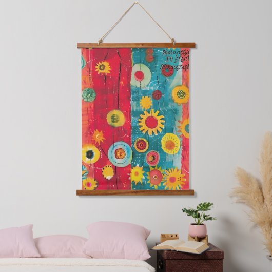 Radiant Garden Wandteppich Mit Holzrahmen (Schlafzimmer)
