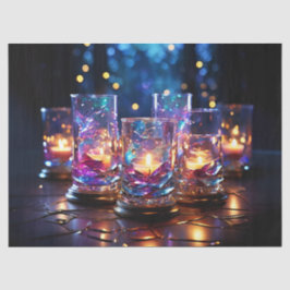 Radiant Glass Candle Weihnachtsdekoupage Kunsthand Seidenpapier