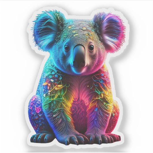 Radiant Glows Koala Aufkleber (Vorderseite)