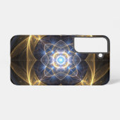 Radiant Gold Blue Fraktal Phone Case Samsung Galaxy Hülle (Rückseite (Horizontal))