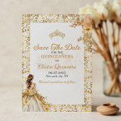 Radiant Gold Floral Quinceanera Ankündigung