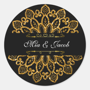 Radiant Gold Mandala Stickers mit floraler Eleganz