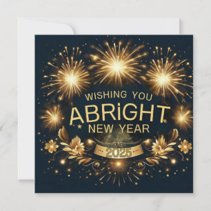 Radiant Gold New Year Wunsches 2025 Feiertagskarte