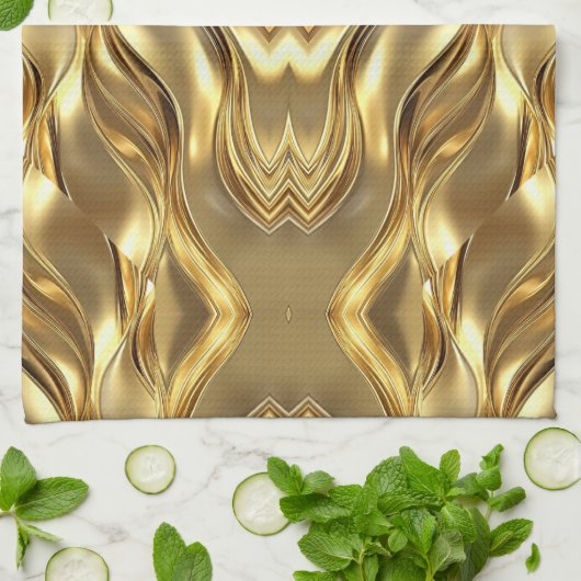 Radiant Golden Pattern Geschirrtuch (Gefaltet)