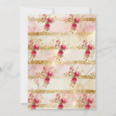 Radiant Golden Sparkle Botanical Cross Baptism Einladung (Rückseite)