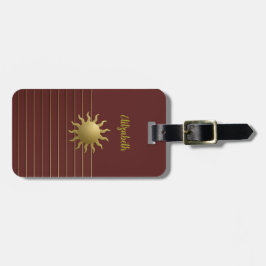 Radiant Golden Sun auf dem roten Gepäckträger Gepäckanhänger