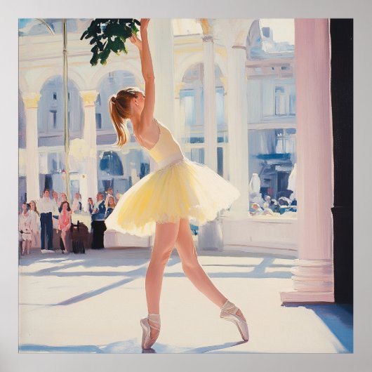Radiant Grace: Ballet mit Sunlit Elegante Poster (Vorne)