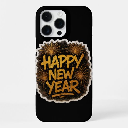 Radiant Graffiti-Style Happy New Year Explosion wi iPhone Hülle (Rückseite)