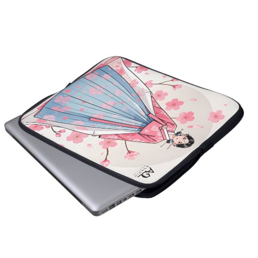 Radiant Hanbok Frau verziert mit Cherry Bloss Laptopschutzhülle (Vorne Knopf)