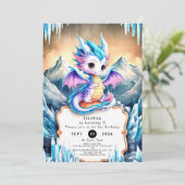 Radiant Happy Dragon Birthday Einladung (Stehend Vorderseite)