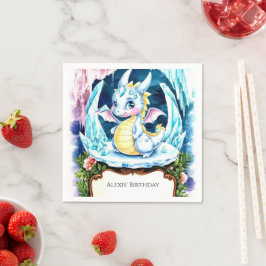 Radiant Happy Dragon Birthday Serviette