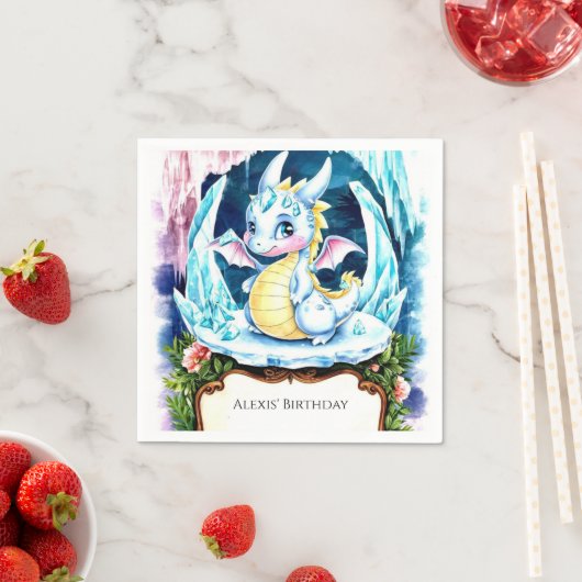 Radiant Happy Dragon Birthday Serviette (Beispiel)