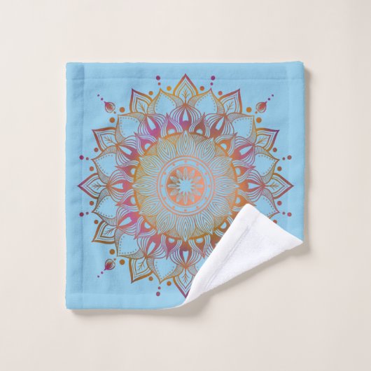 Radiant Harmony: Mandala and Floral Towel Set (Waschlappen)