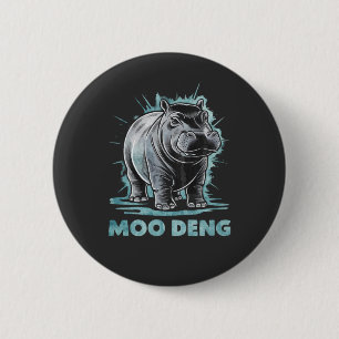 Radiant Hippo Moo Deng Button