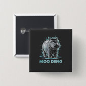 Radiant Hippo Moo Deng Button (Vorne & Hinten)
