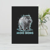 Radiant Hippo Moo Deng Einladung (Stehend Vorderseite)