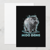 Radiant Hippo Moo Deng Einladung (Vorne/Hinten)