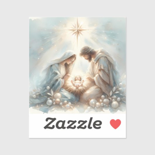 Radiant Holy Family Nativity Scene Aufkleber (Blatt)